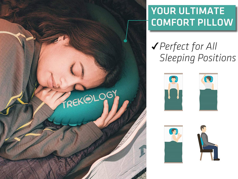 TREKOLOGY Ultimate Sleep Bundle: Twin Air Mattress & ALUFT 2.0 Pillow (US)