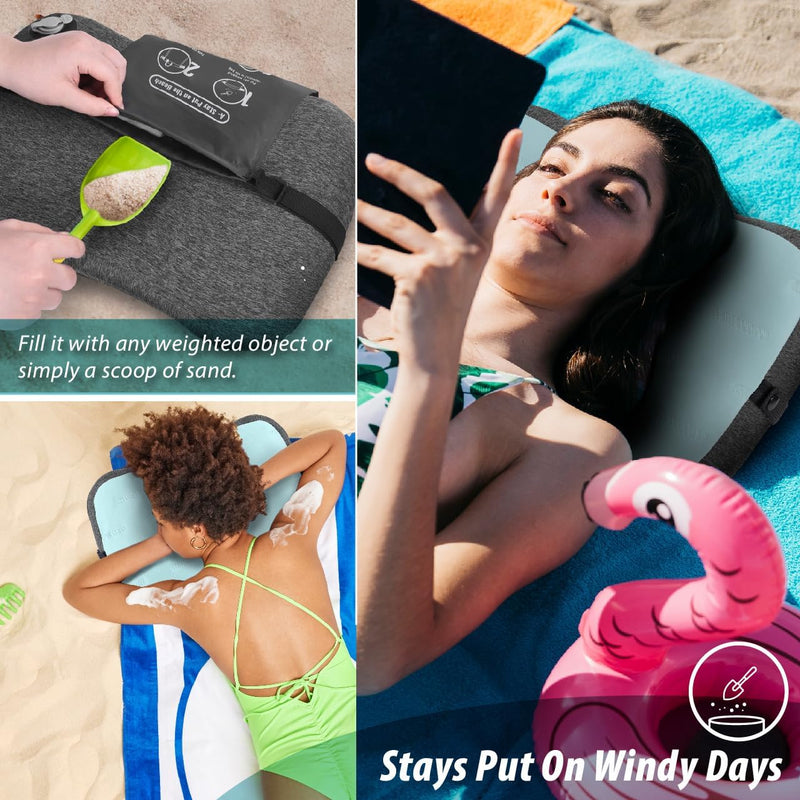 TREKOLOGY Ultimate Beach Day Bundle: Mini Sand Table & ALUFT Mint Pillow (US)