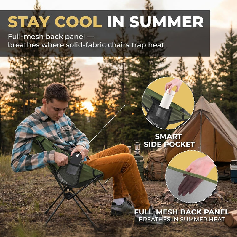 TREKOLOGY YIZI GO Compact Camping Chair - Fast-Pitch Setup & All-Terrain Grip (UK)