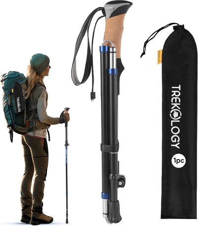 TREKZ Cork SE Foldable Trekking Poles with Cork Handle (1 Pole Package)