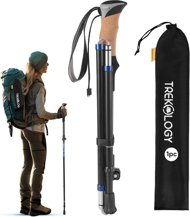 TREKOLOGY TREKZ Cork SE Lightweight Collapsible Hiking Pole (1 Pole Package) (UK)