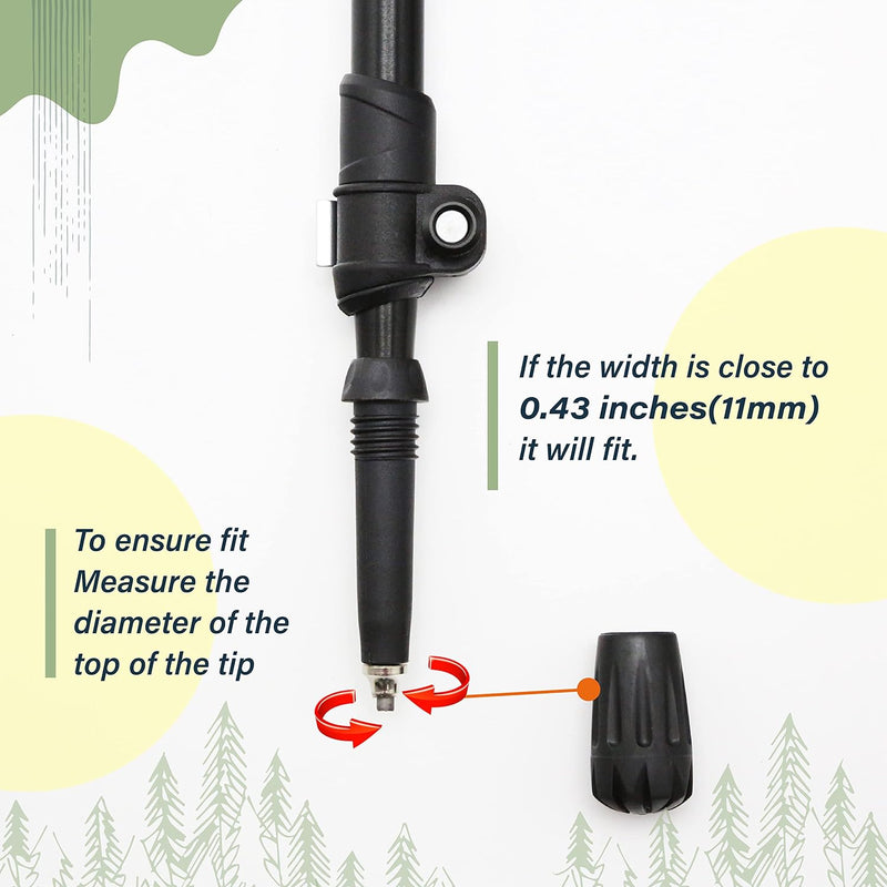 TREKOLOGY Trekking Pole Tips & Baskets Set (8-Piece Replacement Kit)(US)