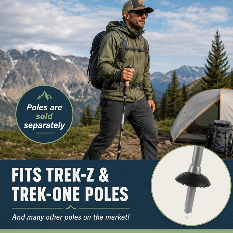 TREKOLOGY Trekking Pole Replacement Tips & Mud Baskets Kit (8-Piece Replacement Kit)(US)