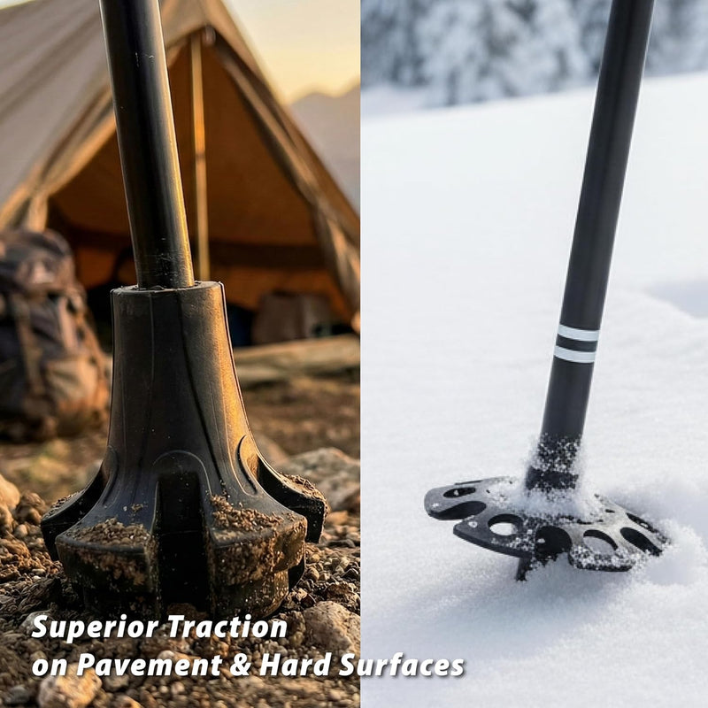 TREKOLOGY Universal Replacement Set: 4 Rubber Tips & 4 Snow Baskets (US)