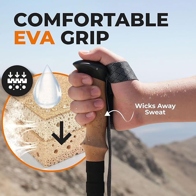 TREKOLOGY TREK-Z Eva: Foldable Trekking Poles with EVA-Foam Handle (2pc/Set) (US)