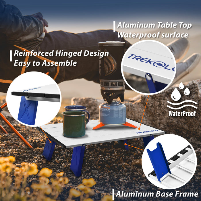 TREKOLOGY Beach Table – Lightweight, Portable & Waterproof Folding Table for Camping, Picnic, RV & Travel (US)