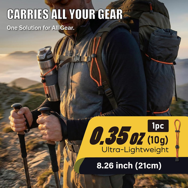 TREKOLOGY Universal Walking Stick Holder & Backpack Bungee Straps (4-Pack) (US)