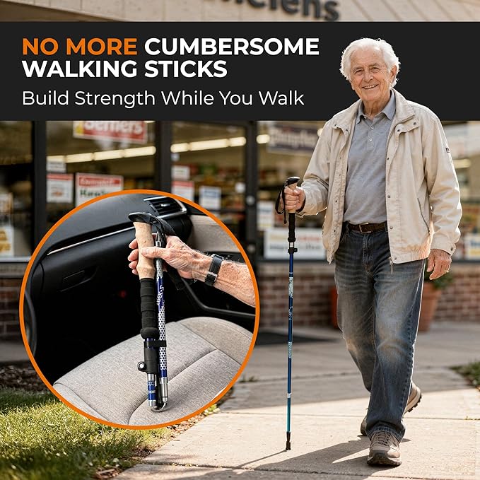 TREKOLOGY TREK-Z Eva: Foldable Trekking Poles with EVA-Foam Handle (2pc/Set) (UK)