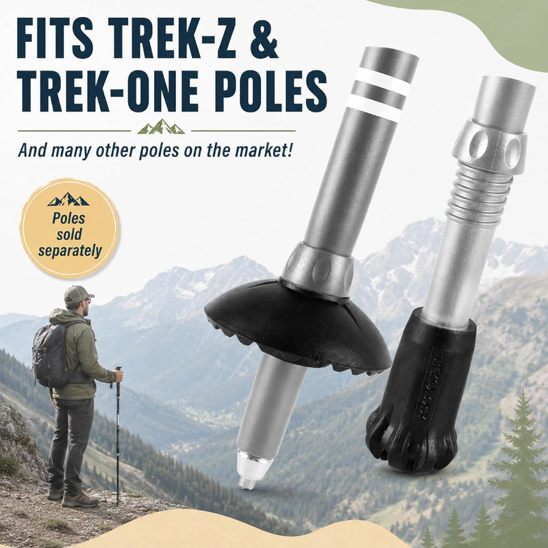 TREKOLOGY Trekking Pole Replacement Tips, Mud Baskets & Pole Holders Set (8-Piece) (US)