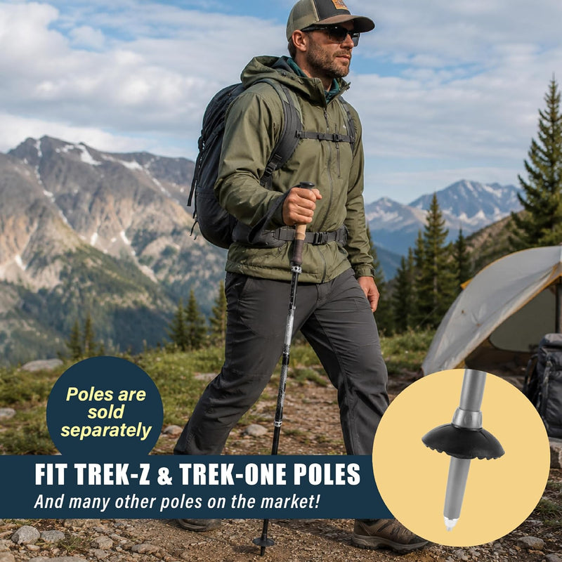 TREKOLOGY Trekking Pole Replacement Tips, Mud Baskets & Pole Holders Set (8-Piece) (US)