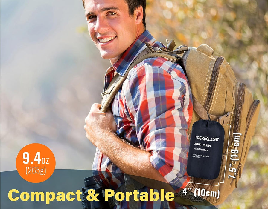 TREKOLOGY ALUFT Ultra: Large Inflatable Pillow for Camping (US)