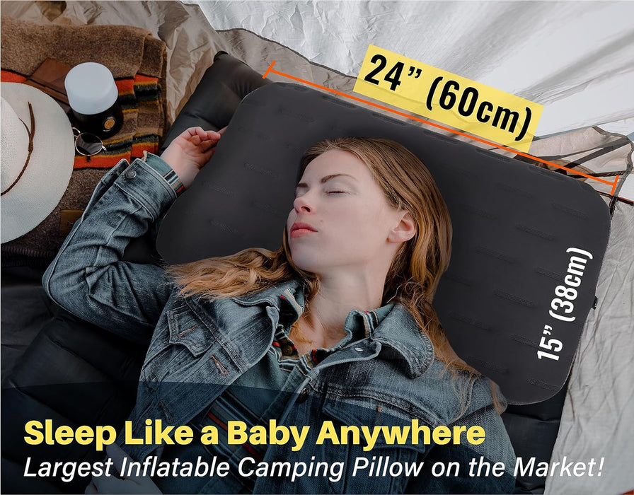 TREKOLOGY ALUFT Ultra: Large Inflatable Pillow for Camping (US)