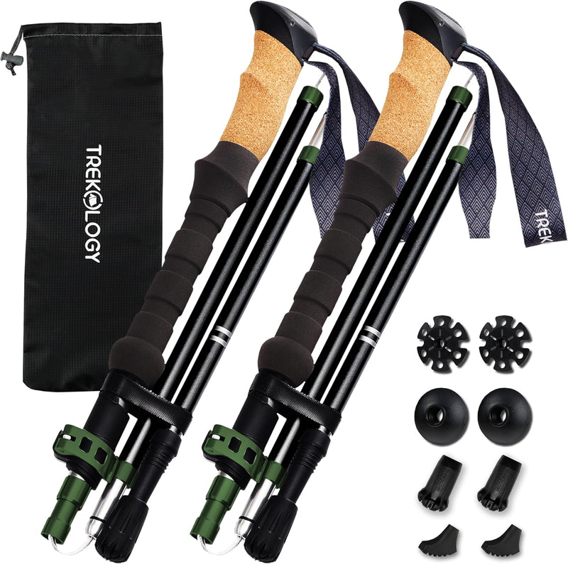 TREKOLOGY Trek-Z Collapsible Trekking Poles with Cork Grips (CA)