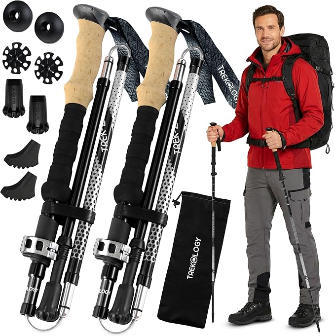 TREKOLOGY TREK-Z Eva: Foldable Trekking Poles with EVA-Foam Handle (2pc/Set) (UK)