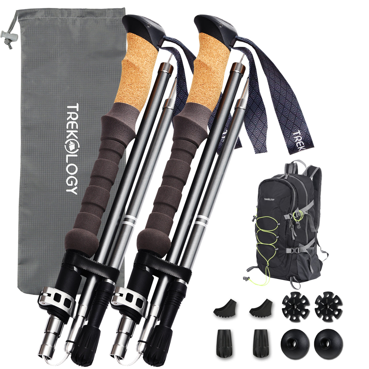 Trekology Trekz Cork Trekking Pole With 40L DayPack