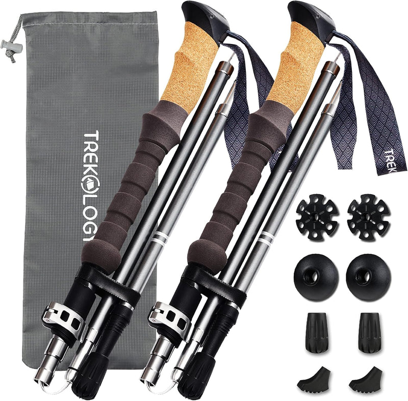 TREKOLOGY TREK-Z Cork : Foldable Trekking Poles with Cork Handle (2pc/set) (US)