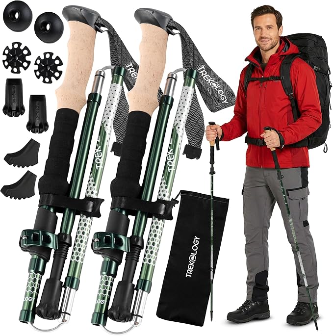 TREKOLOGY TREK-Z Eva: Foldable Trekking Poles with EVA-Foam Handle (2pc/Set) (US)
