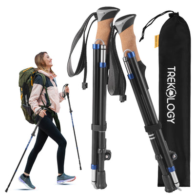 TREKZ Cork SE Foldable Trekking Poles with Cork Handle (2 Pole Package)