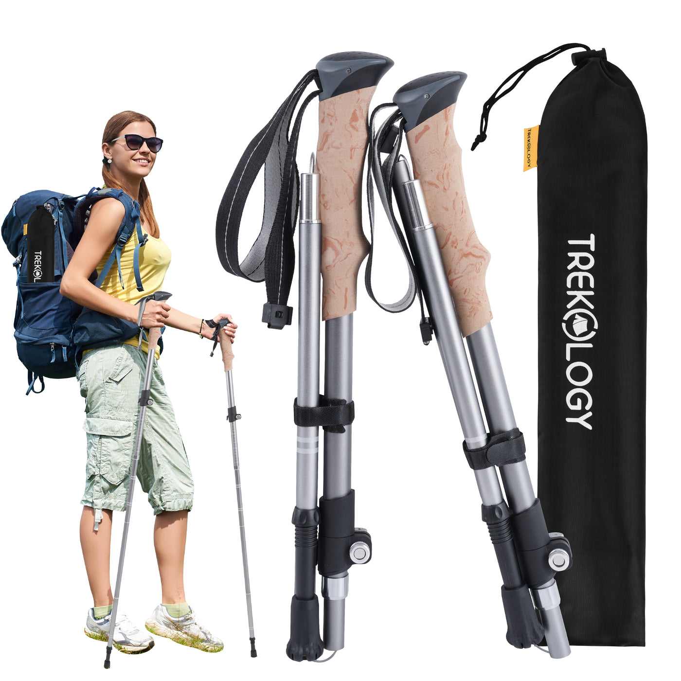 TREK-Z XE SET : FOLDABLE TREKKING HIKING POLE 2PCS