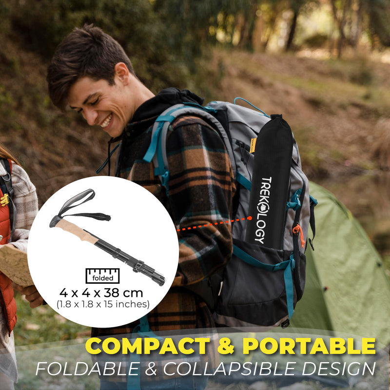 TREKOLOGY TREK-Z XE FOLDABLE TREKKING HIKING POLE SET 2PCS WITH 6 TIPS (US)