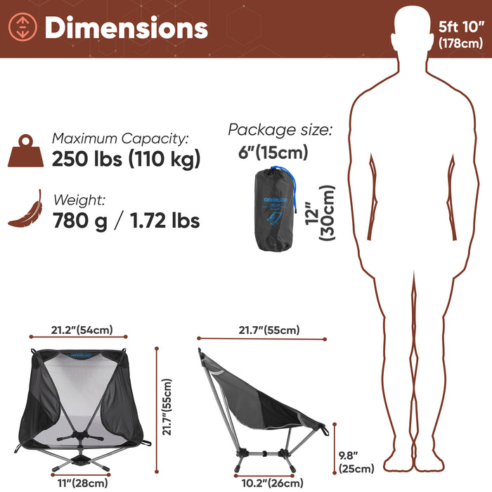 TREKOLOGY YIZI-LITE : Lightweight Camping Chair (BLUE) (US)