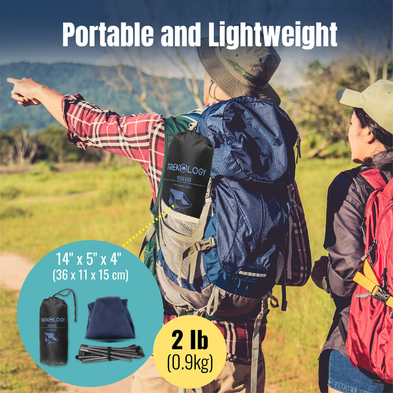 TREKOLOGY Ultralight Lounge Bundle: YIZI GO Chair (Black & blue) & Folding Beach Table (UK)