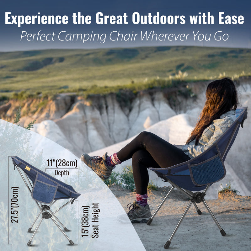 TREKOLOGY Ultralight Lounge Bundle: YIZI GO Chair (Black & blue) & Folding Beach Table (UK)