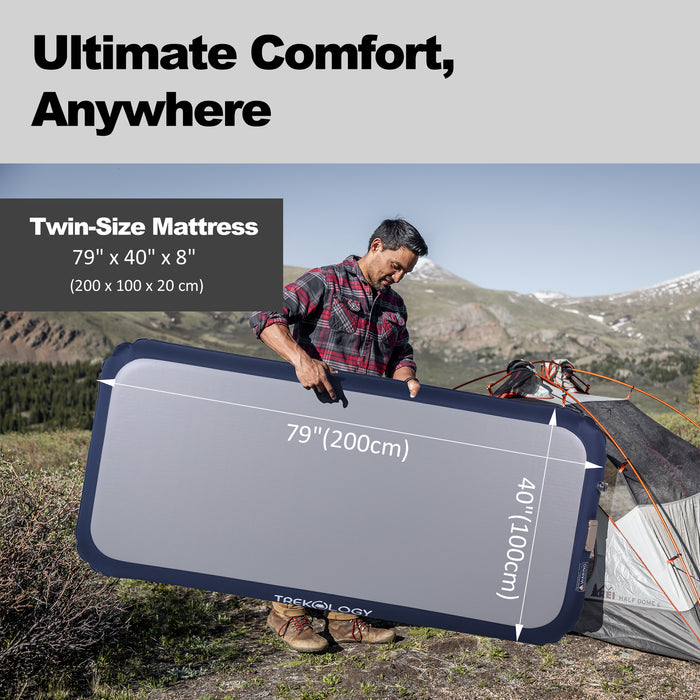 TREKOLOGY Quick-Inflating Portable Air Mattress with DC Pump for Camping (US)