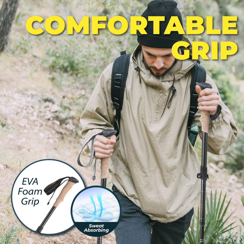 TREKOLOGY TREK-Z XE FOLDABLE TREKKING HIKING POLE SET 2PCS WITH 6 TIPS (US)