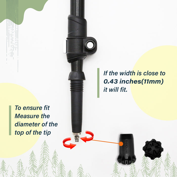 TREKOLOGY Trekking Poles Rubber Tips Accessories With Logo (US)