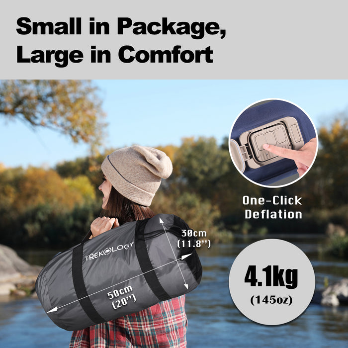 TREKOLOGY Quick-Inflating Portable Air Mattress with DC Pump for Camping (US)