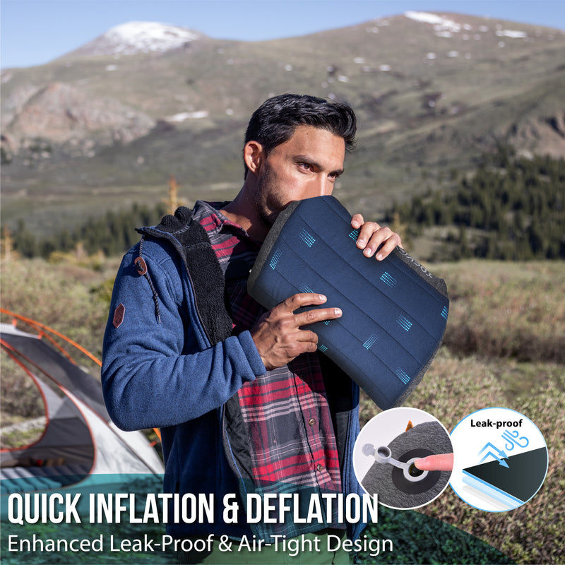TREKOLOGY Aluft Pro SE Premium Inflatable Camping Pillow with Removable Foam-Padded (US)