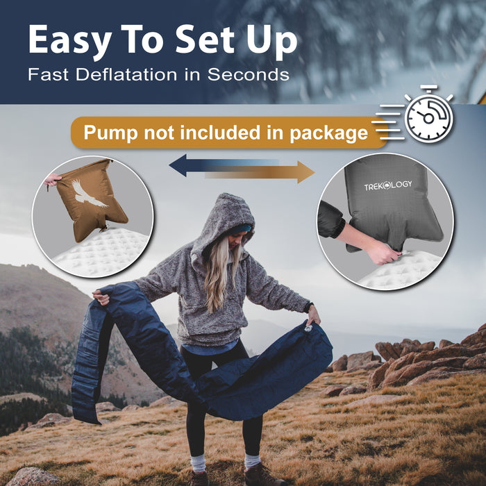 TREKOLOGY UL R7 Camping Sleeping Pad – 4" Thick, Ultra-Light, All-Season Mat (US)