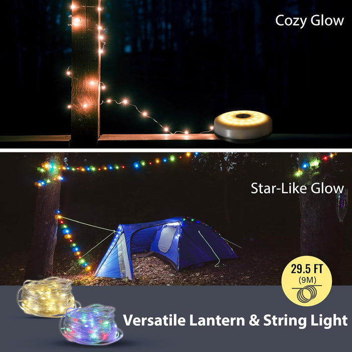 TREKOLOGY 2-in-1 Rechargeable Camping Lantern & String Lights 1pc (CA)