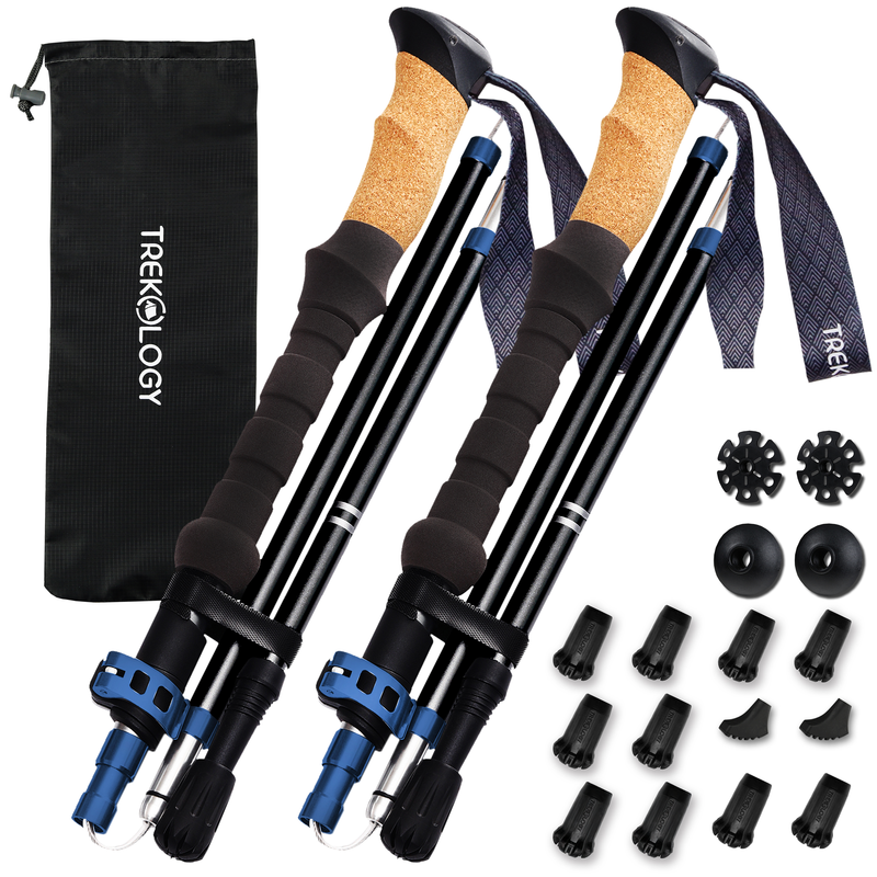 TREKOLOGY Trek-Z Cork Poles & 8-Piece Tip Replacement Set (UK)