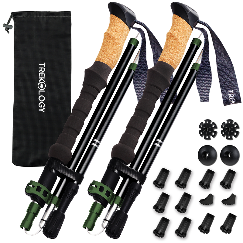 TREKOLOGY Trek-Z Cork Poles & 8-Piece Tip Replacement Set (UK)
