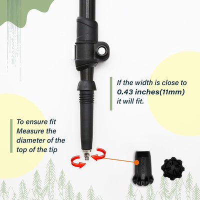 TREKOLOGY Trek-Z Collapsible Hiking Poles | Complete Set with 6 Rubber Tips