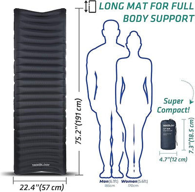 TREKOLOGY UL80 Ultralight Sleeping Pad & Pump Bag Bundle