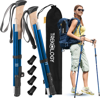 TREKOLOGY TREK-Z XE FOLDABLE TREKKING HIKING POLE SET 2PCS WITH 6 TIPS (US)