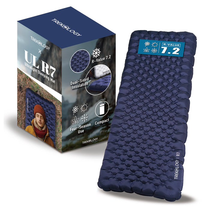 TREKOLOGY UL R7 Camping Sleeping Pad – 4" Thick, Ultra-Light, All-Season Mat (US)