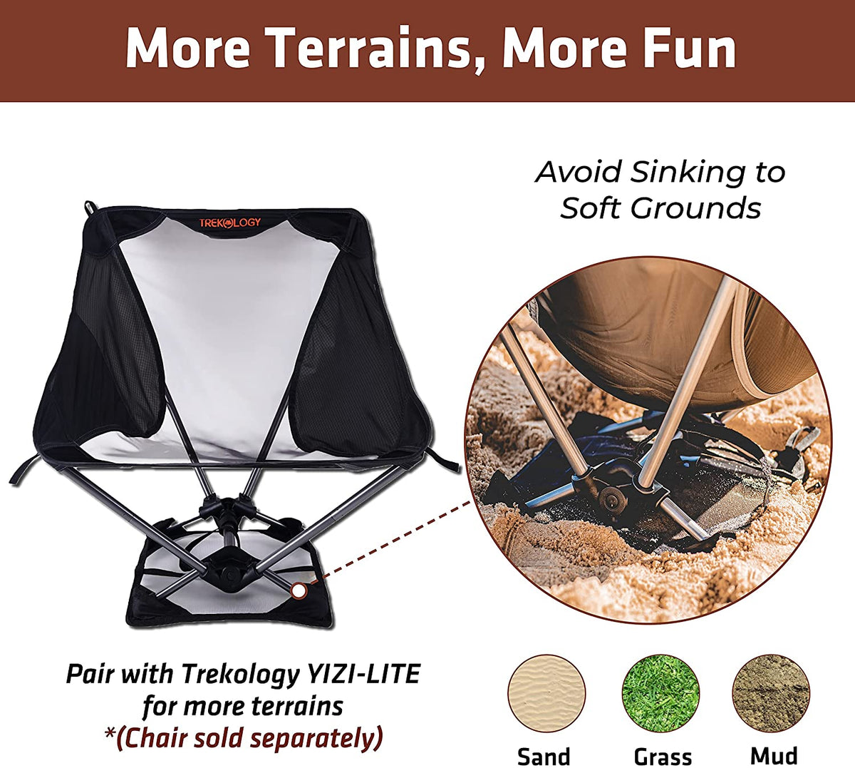 YIZI-LITE Sand Cover :  Beach Mat and Ground Sheet for Camping Chairs