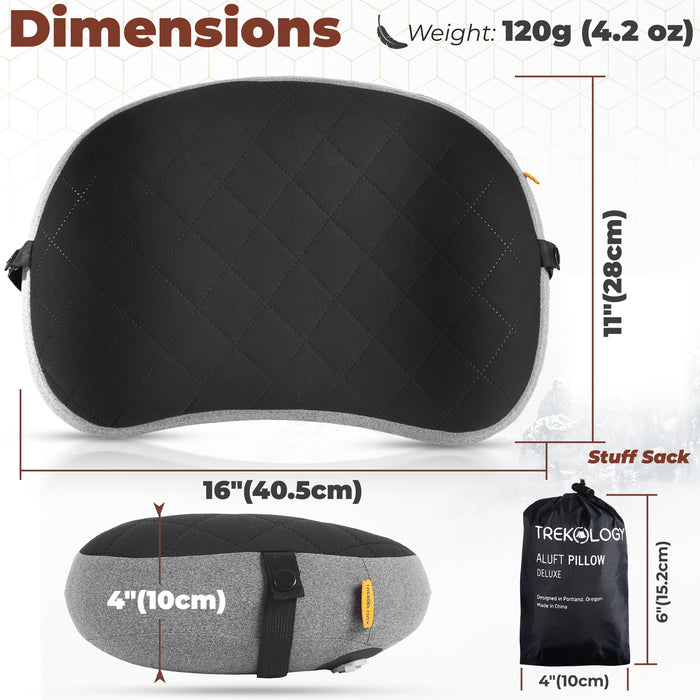 TREKOLOGY ALUFT DELUXE : Ultralight Inflatable Camping Pillow (AU)