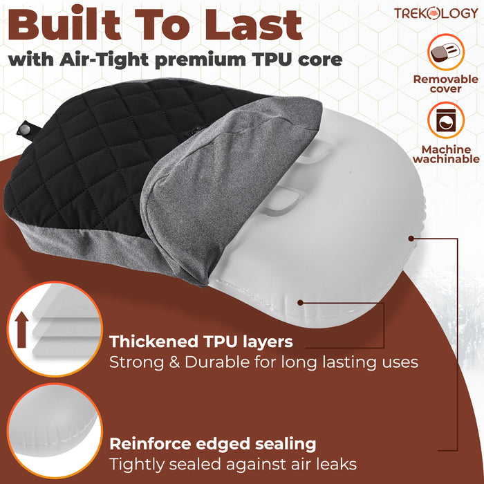 TREKOLOGY ALUFT DELUXE : Ultralight Inflatable Camping Pillow (AU)