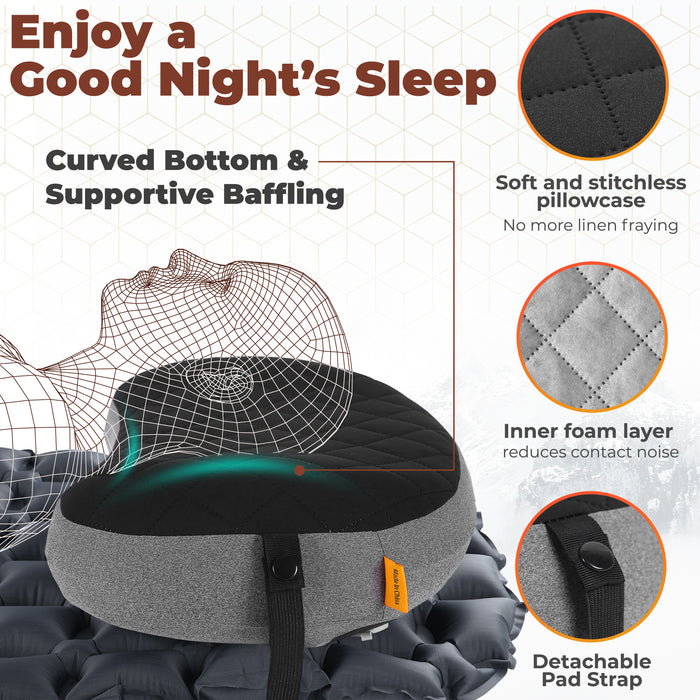 TREKOLOGY ALUFT DELUXE : Ultralight Inflatable Camping Pillow (AU)