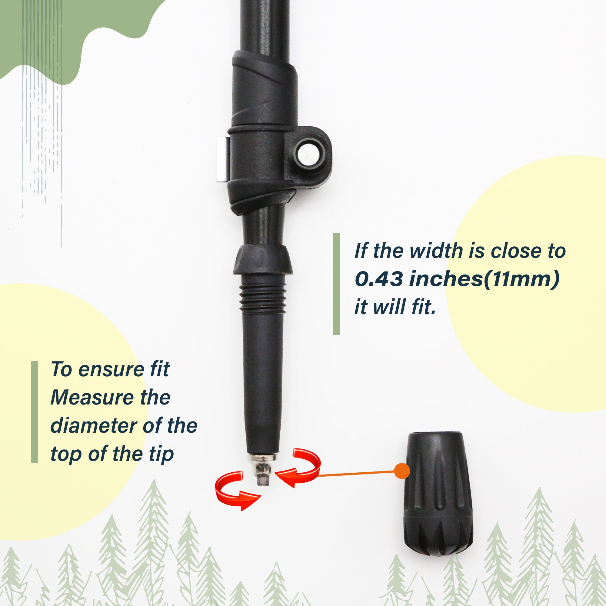 Trekking Poles Rubber Tips Accessories TREKOLOGY