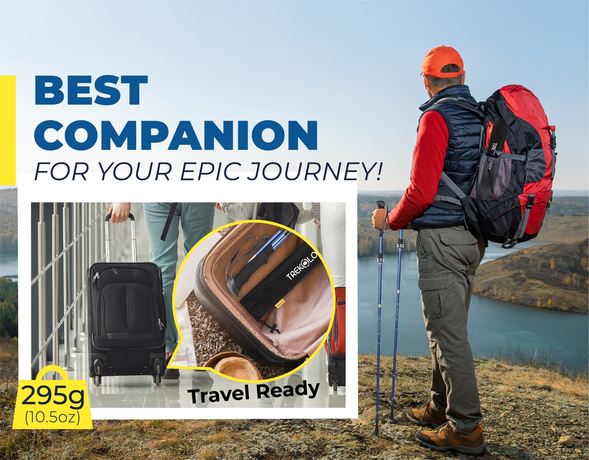 TREKZ SE FOLDABLE TREKKING HIKING POLE (1 Pole Package) TREKOLOGY