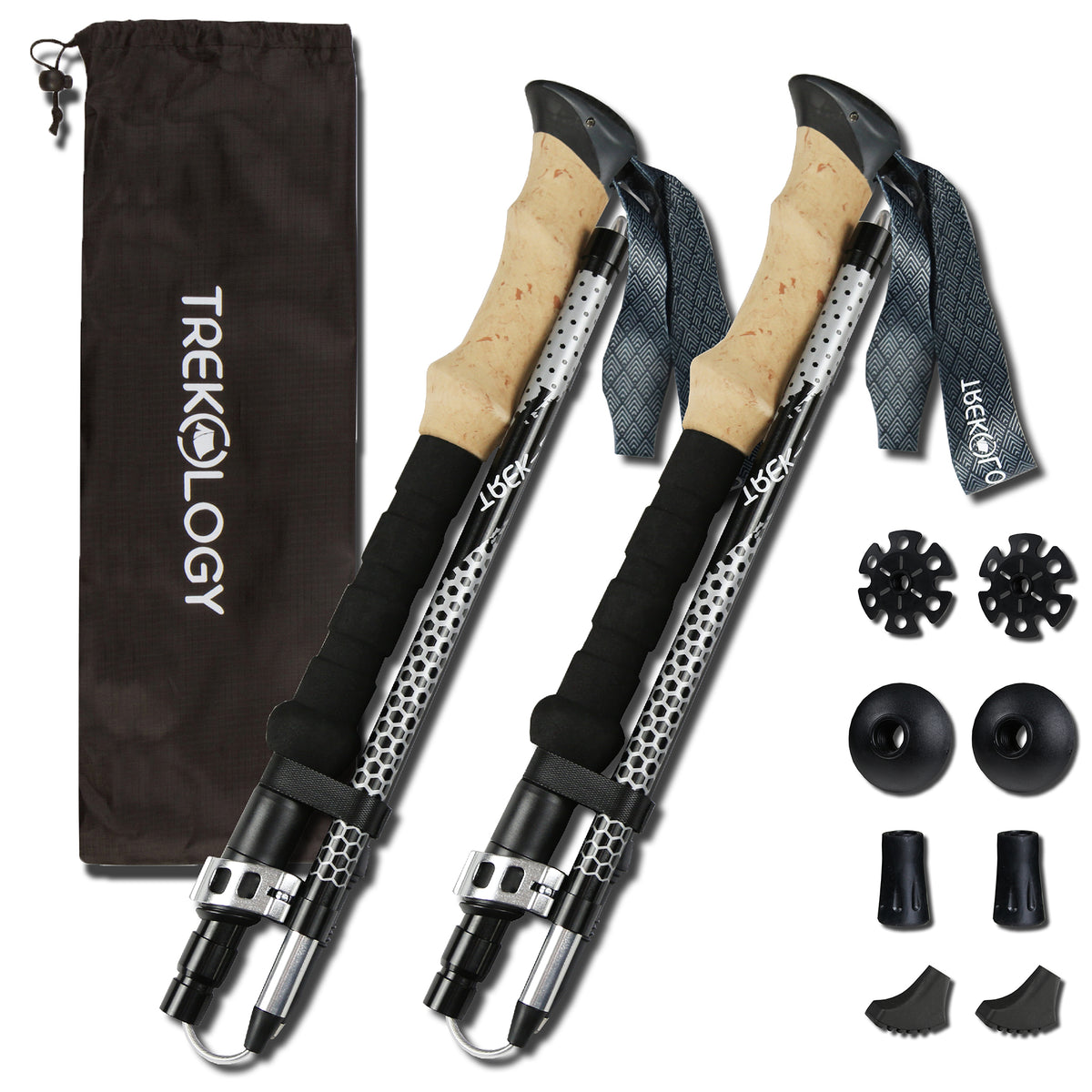 TREK-Z 2.0 : Foldable Trekking Poles with EVA-Foam Handle (2pc/Set)