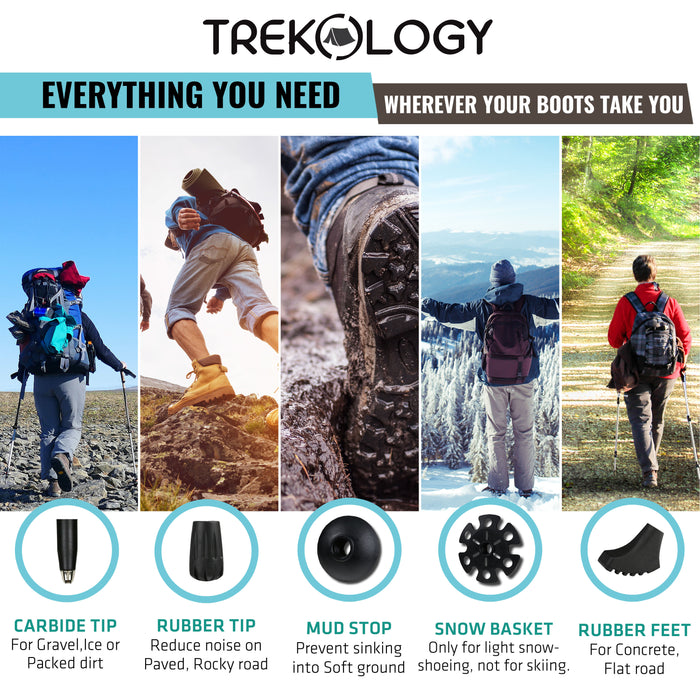TREKOLOGY TREK-Z 2.0 Cork : Foldable Trekking Poles with Cork Handle (2pc/set) (US)