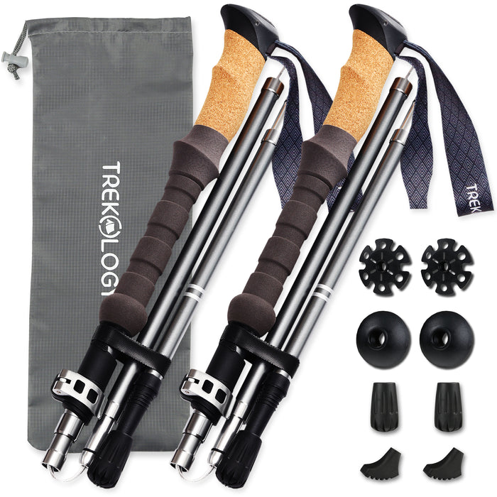 TREKOLOGY TREK-Z 2.0 Cork : Foldable Trekking Poles with Cork Handle (2pc/set) (US)