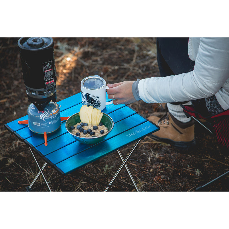 Small Black TALU :Camping Table with Enforced Robust Hinged Connection